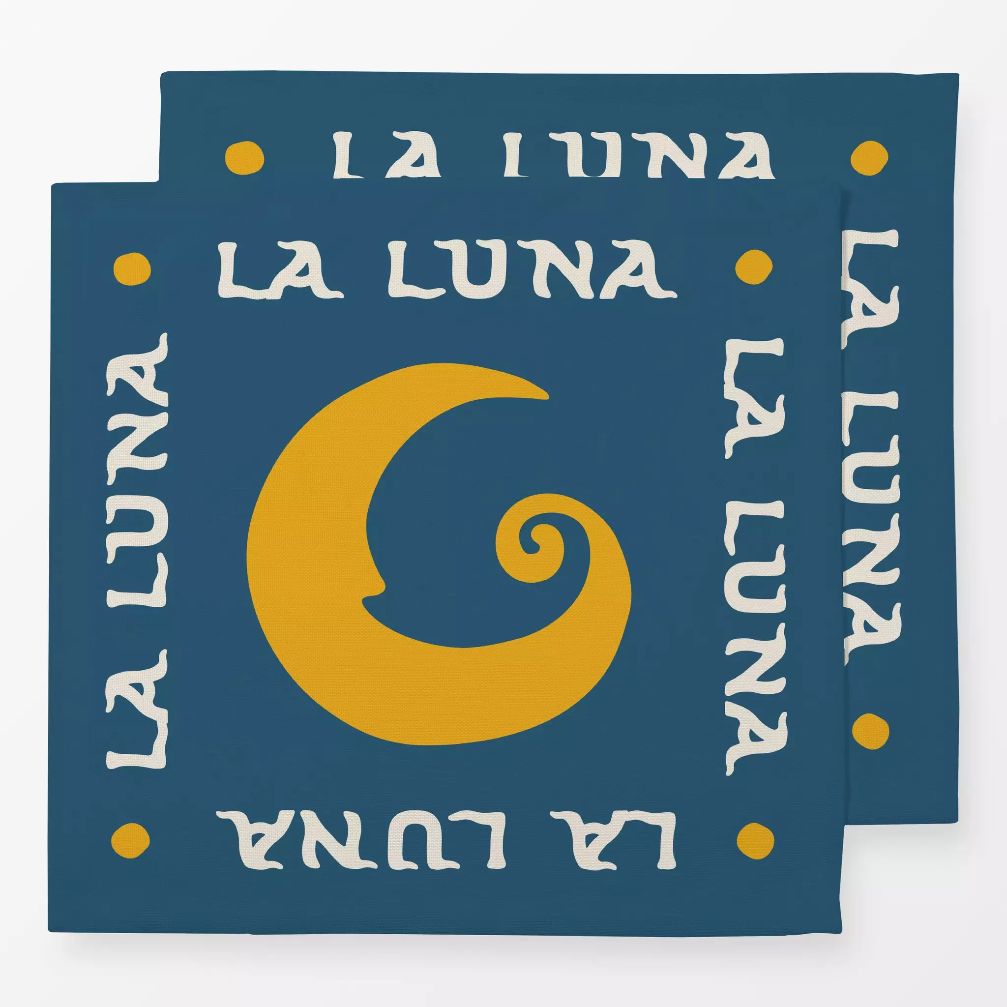 Servietten La Luna Mond - Sprüche & Schriftzüge, Retro & Vintage, Astronomie & Weltraum - von „textilwerk"; boho, hippie, Re...