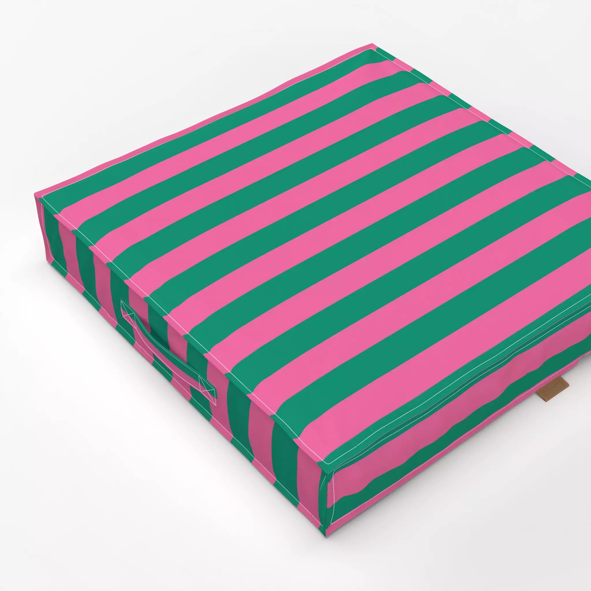 Bodenkissen Stripes Pink Green - Sommer, Symbole & Muster - von „textilwerk"; Illustration, Sommer, trend, pink, bunt, gesch...