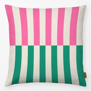 Kissen Stripes Checks Pink Green