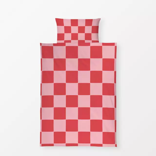 Bettwäsche Kariert Red Pink von textilwerk