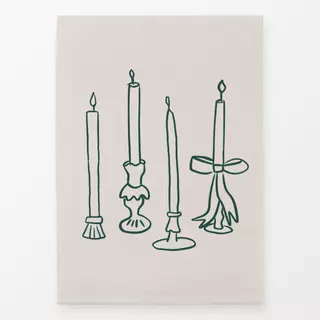 Geschirrtücher Adventskerzen Dunkelgrün