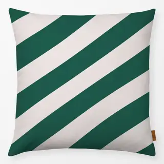 Kissen Christmas Stripes Grün Beige