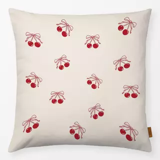 Kissen Kirschen Muster Beige