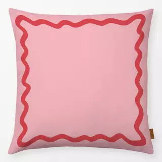 Kissen Wellenrand Pink Red