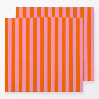 Servietten Streifen Pink Orange