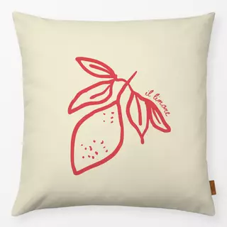 Kissen Zitrone Rot Beige