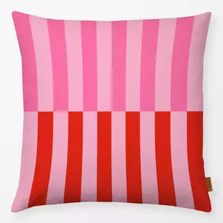 Kissen Stripes Checks Red Pink
