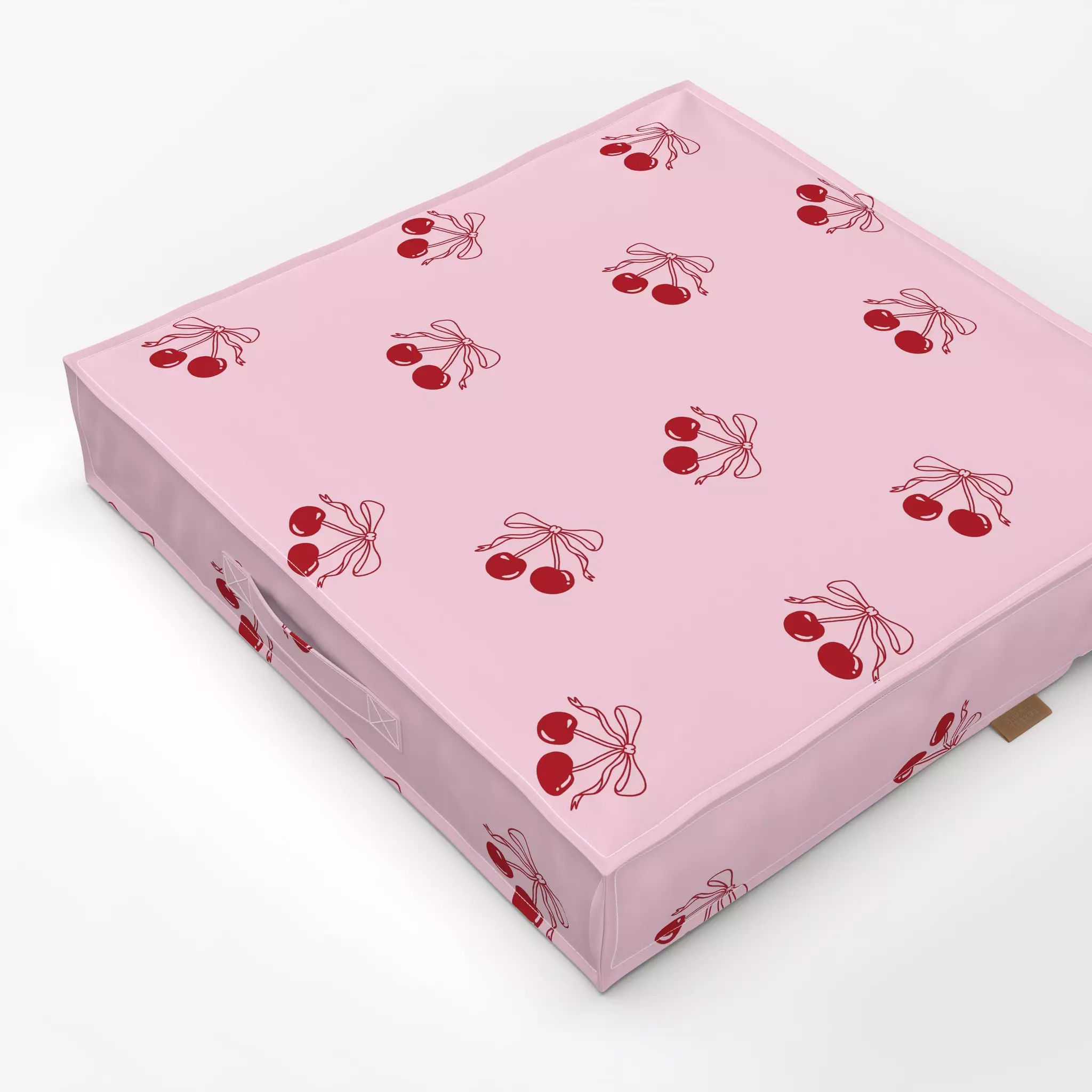 Bodenkissen Kirschen Rosa - Liebe, Romantik & Pride, Früchte - von „textilwerk"; Illustration, trend, geschenkidee, minimali...