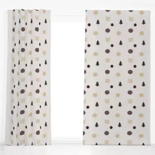 Dekovorhang Weihnachtselemente bunt