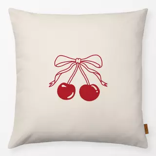 Kissen Kirsche Schleife Beige