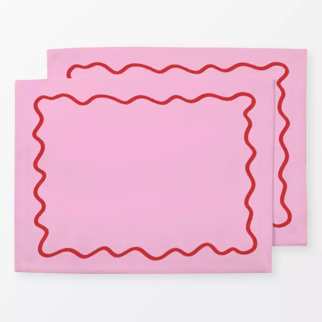 Tischset Rand Pink Rot von textilwerk