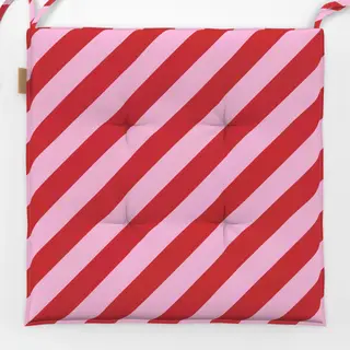Sitzkissen Streifen diagonal Pink Rot