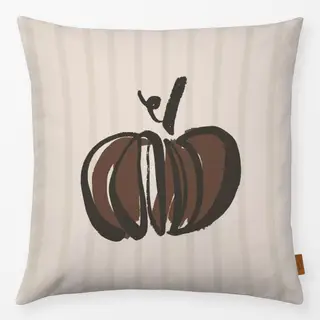 Kissen Kürbis Streifen Beige