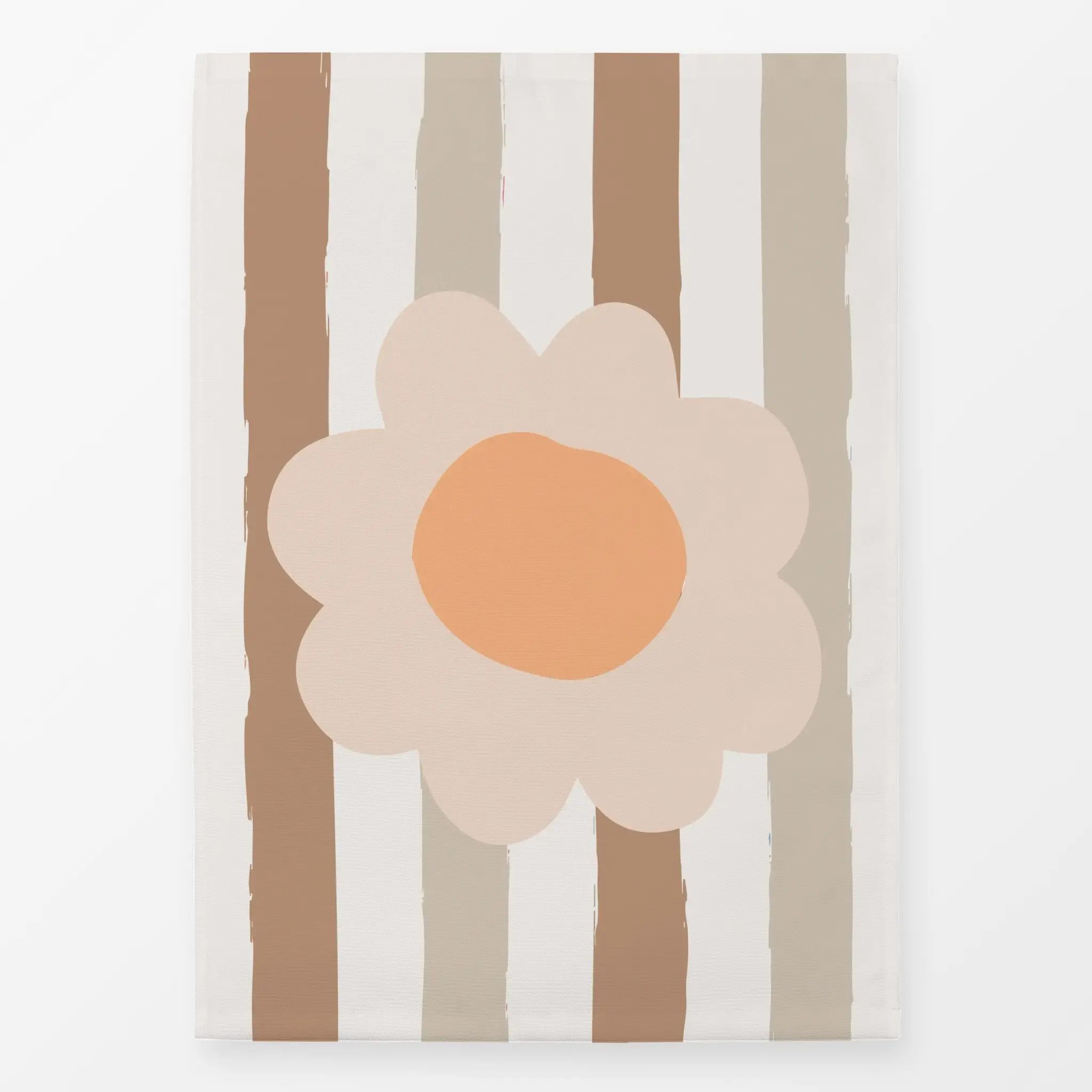 Geschirrtücher Gänseblume Streife beige - Blumen & Florales, Frühling, Sommer - von „Kruth Design"; Streifen, Garten, outdoo...