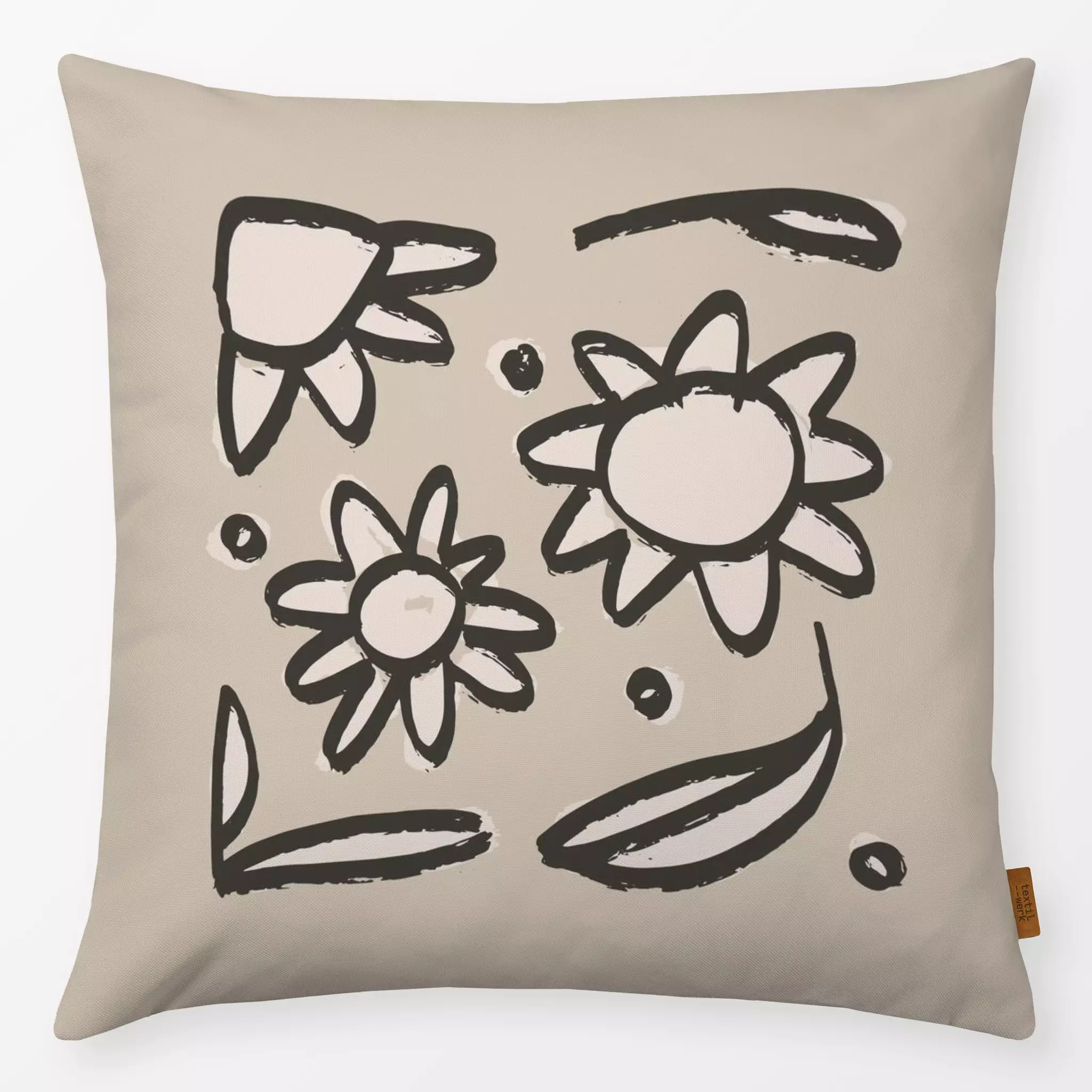 Kissen Kissen Flower Quada Beige