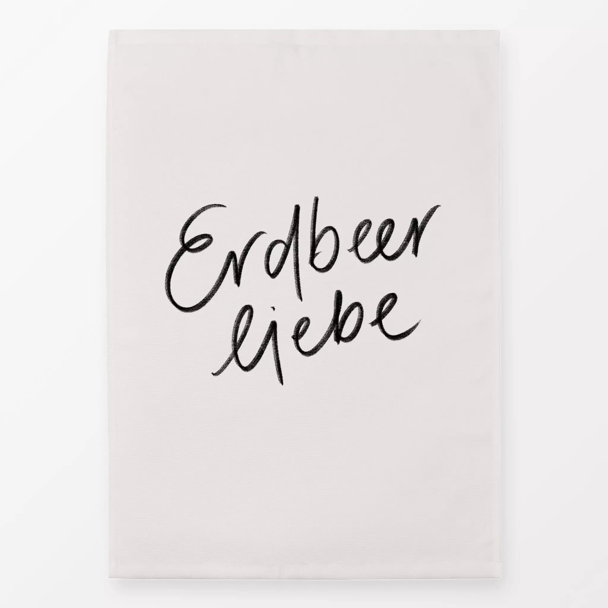 Geschirrtücher Erdbeerliebe beige - Sommer, Sprüche & Schriftzüge, Früchte - von „Kruth Design"; Garten, Erdbeeren, Sommer, ...