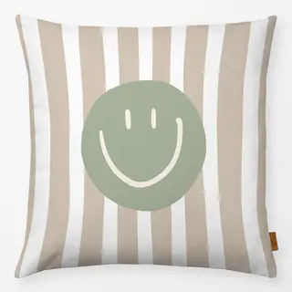 Kissen Smile Stripes grün