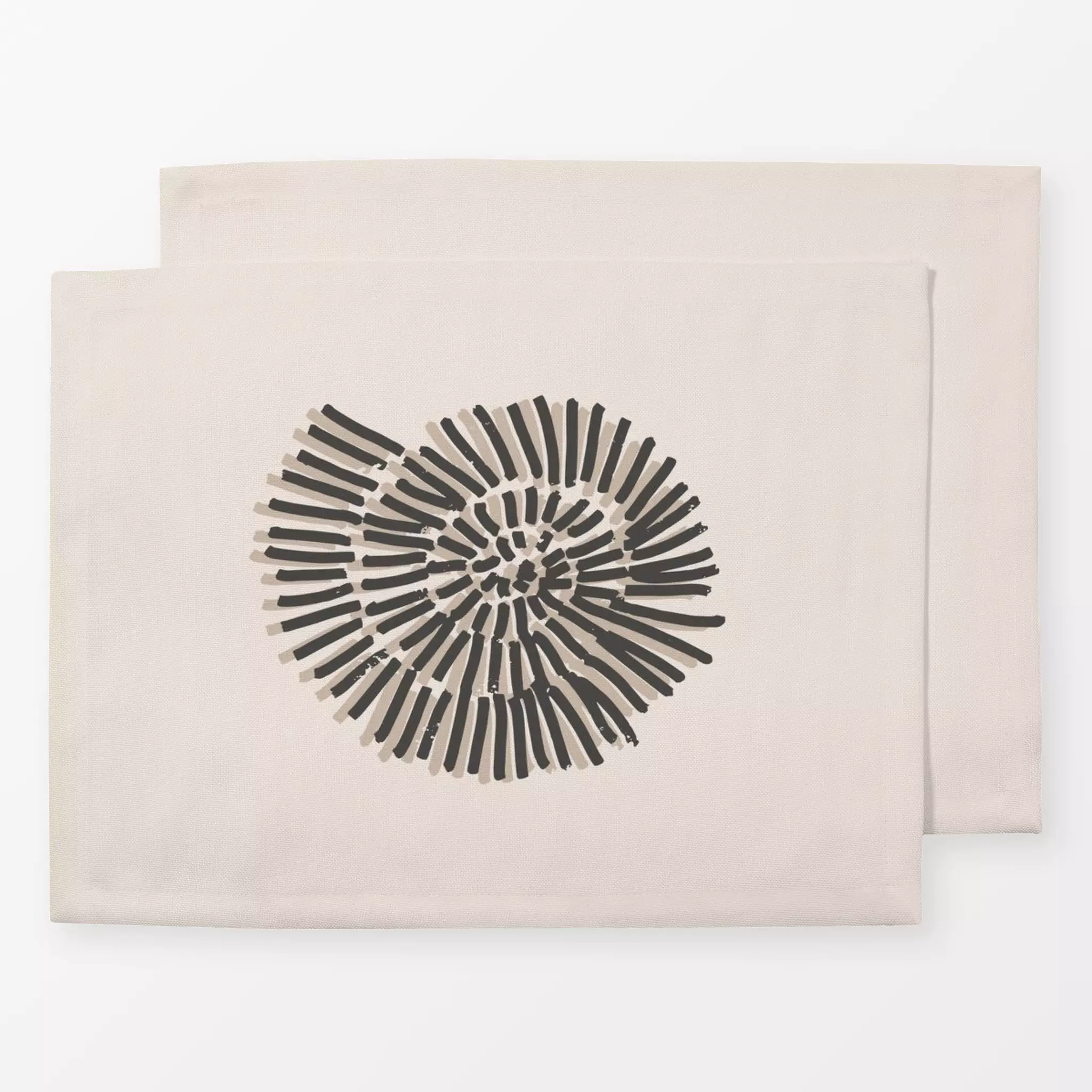 Tischset Muschel Schnecke, Blumen, Sommer, von Kruth Design