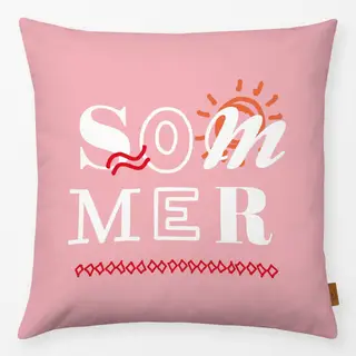 Kissen Sommer Spruch Rosa