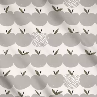 Meterware Allover Apfel grau