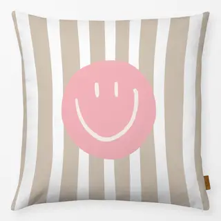 Kissen Smile Stripes rosa