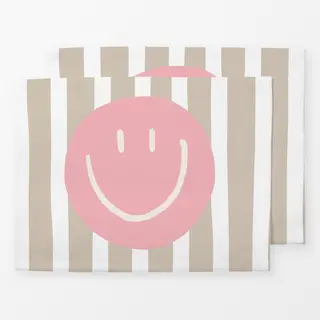 Tischset Smile Stripes beige Smile Stripes rosa