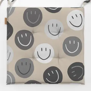 Sitzkissen Smile Allover beige
