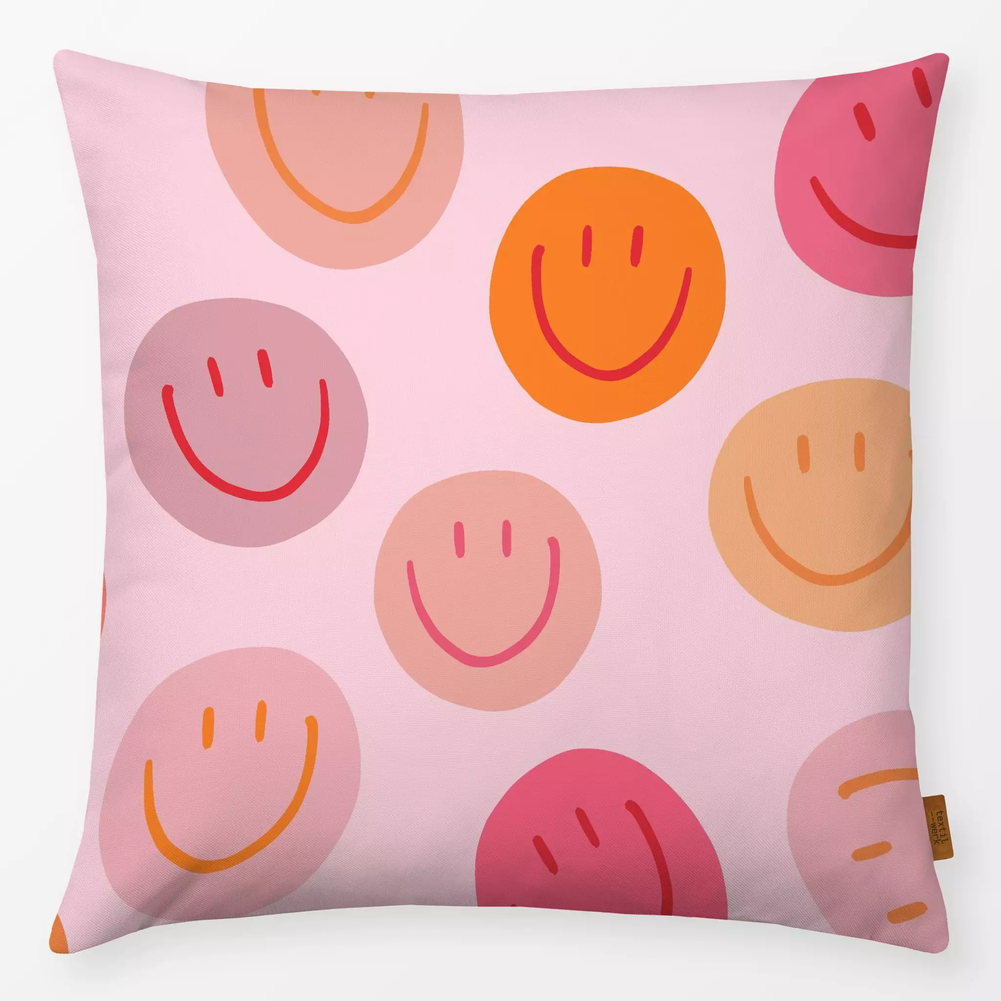 Kissen Kissen Smile Allover rosa