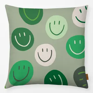 Kissen Smile Allover grün