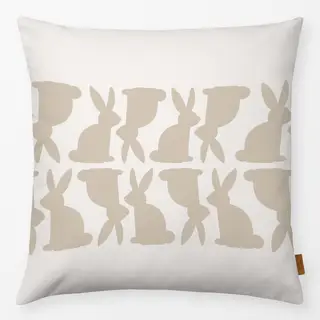 Kissen Hasen Streifen beige