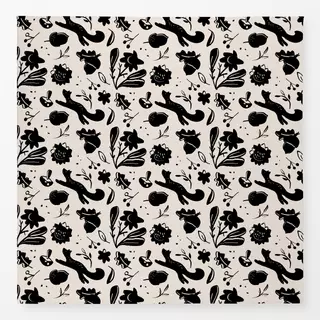 Tischdecke Fuchs Herbst allover schwarz