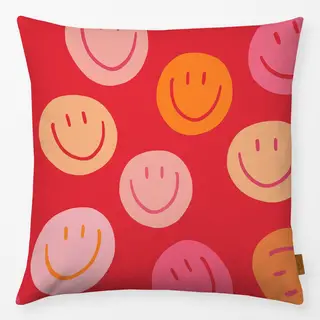 Kissen Smile Allover rot