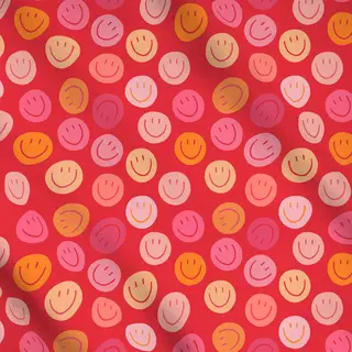 Meterware Smile Allover rot