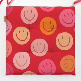 Sitzkissen Smile Allover rosa Smile Allover rot