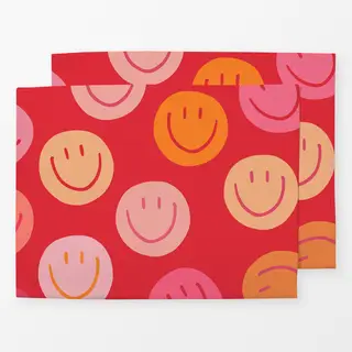 Tischset Smile Allover rosa Smile Allover rot