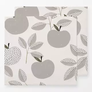 Servietten Allover Zweig Apfel grau
