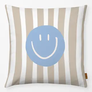 Kissen Smile Stripes blau