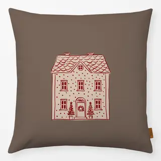 Kissen braun rot