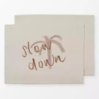 Tischset Slow Down Ethno Spruch braun