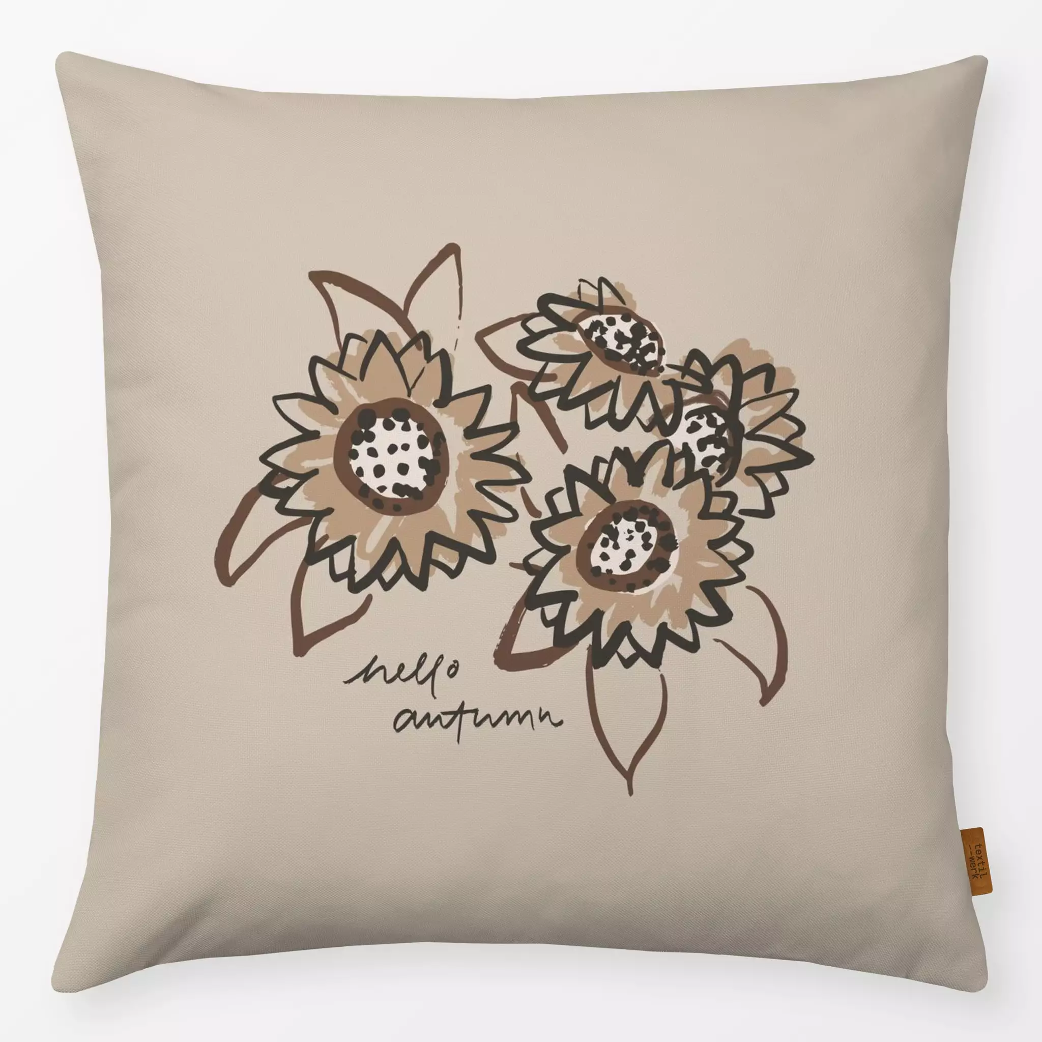 Kissen Kissen Sunflower Vase black