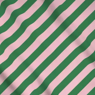 Meterware Stripes Grün Rosa