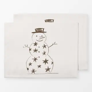 Tischset Schneemann Stern beige