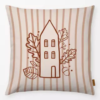 Kissen Herbst Haus Amber Streifen
