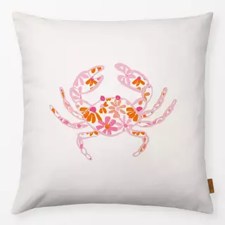 Kissen Krabbe Blumen beige