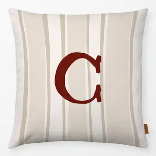 Kissen ABC beige rot C