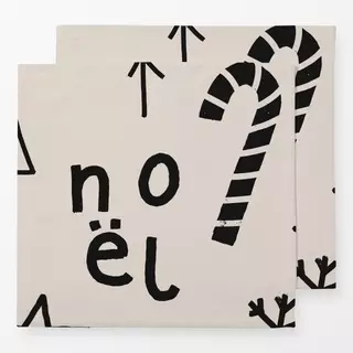 Servietten Noel Allover Pattern Black