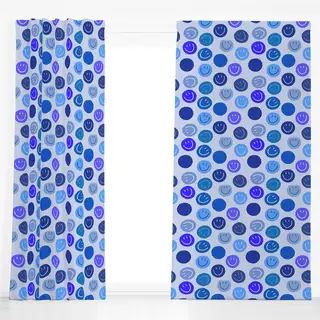 Dekovorhang Smile Allover blau