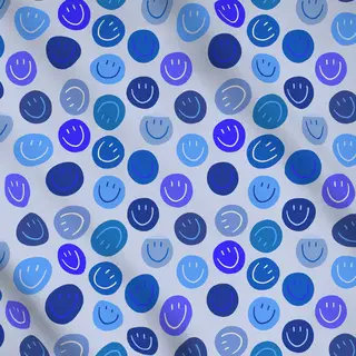 Meterware Smile Allover blau