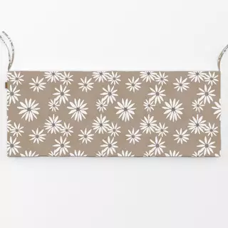 Bankauflage Brown White Flower Pattern