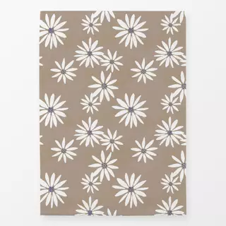 Geschirrtücher Brown White Flower Pattern